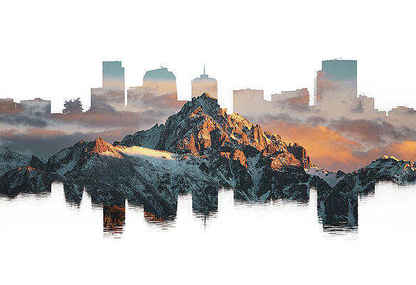 Reflection Wall Art featuring the photograph The Mountain In Denver by Kevin Schwalbe