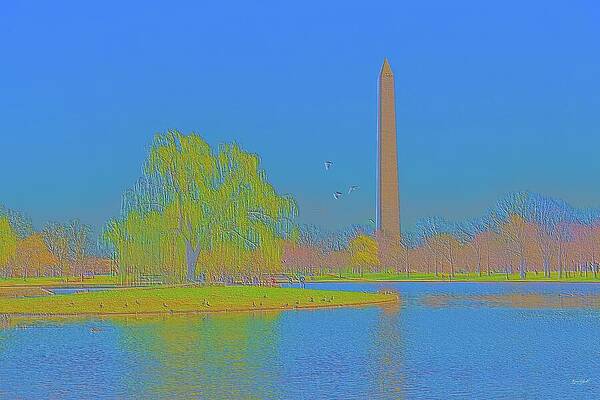 Serene Photograph - The National Mall In DC by Bruce Block