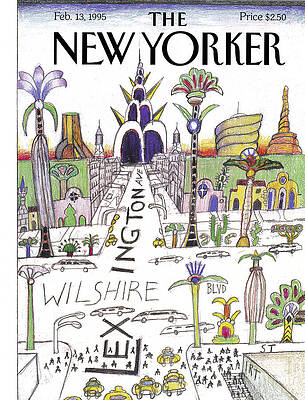 New Yorker Covers Wall Art featuring the painting The New Yorker Cover - February 13th, 1995 by Saul Steinberg