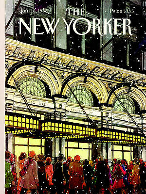 New Yorker Covers Wall Art featuring the painting The New Yorker Cover - January 18th, 1988 by Roxie Munro