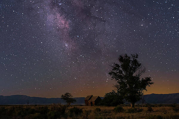 Sky Photograph - The Old Barn Under The Stars by Mike Lee