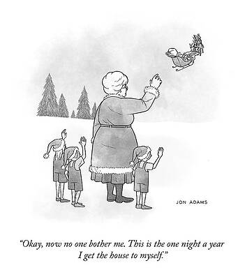 Alone Drawing - The One Night A Year by Jon Adams