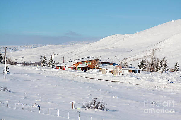 Wall Art featuring the photograph The Opal Store, Spencer, Idaho In Winter by Tatiana Travelways