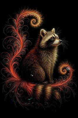 Intricate Wall Art featuring the digital art The Ornamental Bandit by Bill And Linda Tiepelman