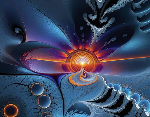 Vibrant Digital Art - The Other Side Of The Singularity by Eris And AI