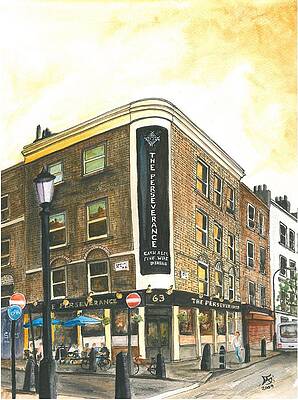 Pub Wall Art featuring the painting The Perseverance  Lamb S Conduit St  London  UK by Francisco Gutierrez