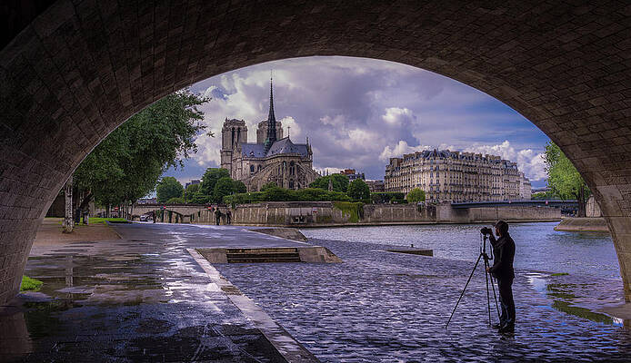 Photographer by Notre Dame Cathedral Wall Art