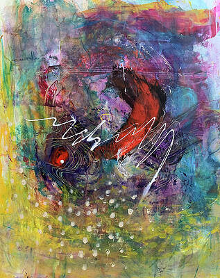 Abstract Wall Art featuring the painting The Places They Find Us by Rodney Frederickson