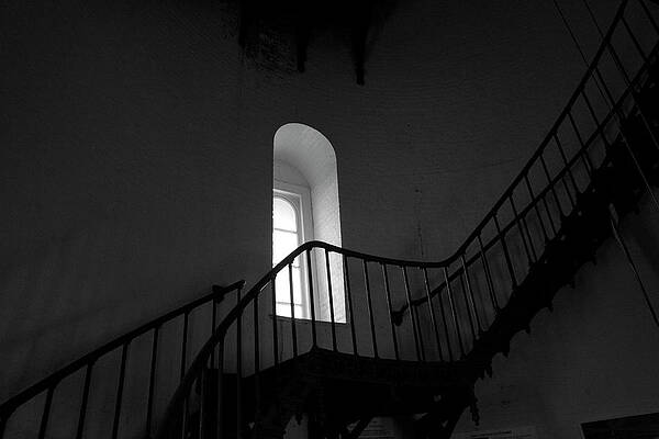 Black And White Photograph - The Portal Steps by Gina Cinardo
