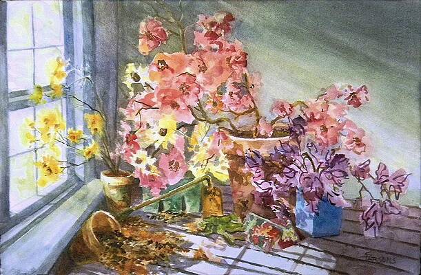 Wall Art featuring the painting The Potting Shed by Sheila Parsons