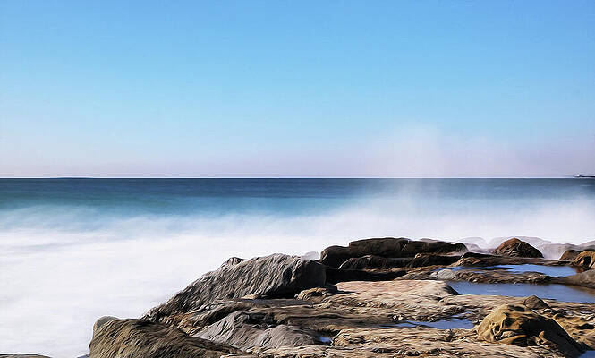 Wall Art featuring the photograph The Rock Jetty At El Segundo Beach by Joe Schofield