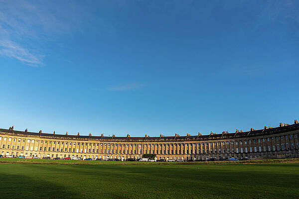 Sky Photograph - The Royal Crescent Under A Blue Sky by Scott Lyons