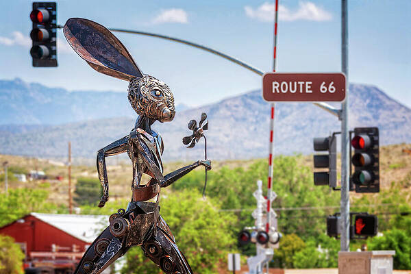 Arizona Photograph - The Running Hare On Route 66, Kingman, Arizona by Tatiana Travelways