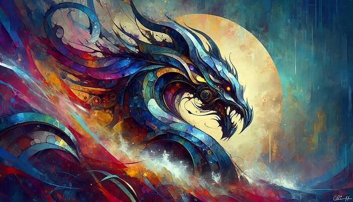 Fantasy Wall Art featuring the digital art Sea Dragon by Colin Hardman