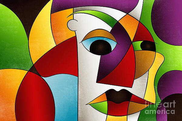 Colorful Abstract Face Digital Art