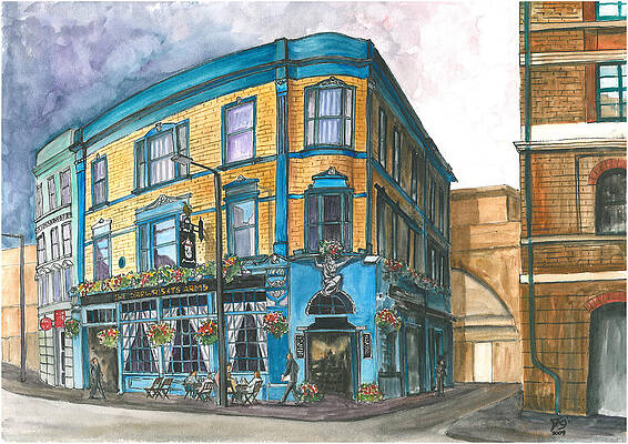 Pub Wall Art featuring the painting The Shipwrights Arms, Tooley St, London UK by Francisco Gutierrez