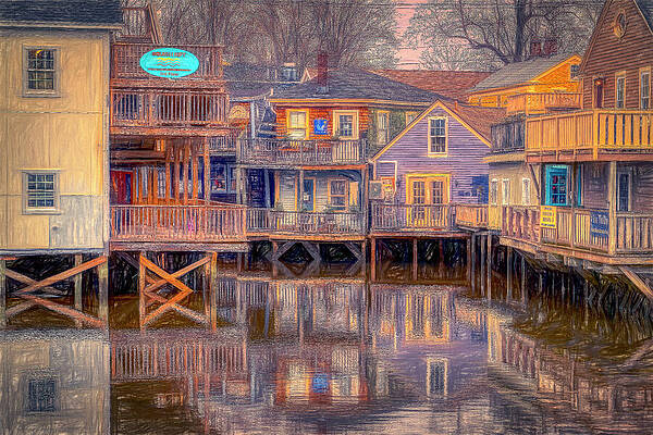 Rustic Photograph - The Shops In Kennebunkport by Penny Polakoff