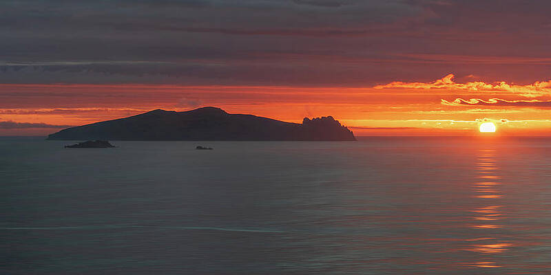 Sunset Photograph - The Sleeping Giant And Setting Sun, Dingle Peninsula by Adrian Hendroff