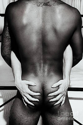 Wall Art featuring the photograph The Squeeze White Hug Black Embrace SurXposed by Amyn Nasser