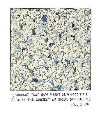 Crowd Drawing - The Subject Of Social Distancing by Glen Baxter