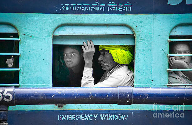 Transportation Wall Art featuring the photograph The Train Is Leaving The Station - Railway Travelling In India by Stefano Senise