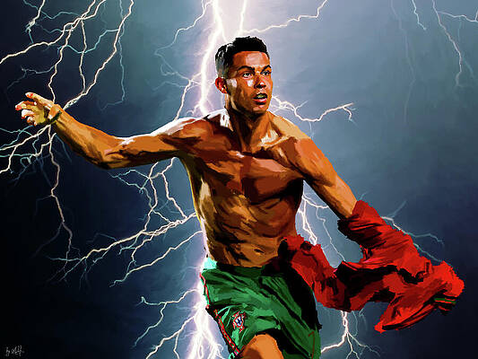 Expression Wall Art featuring the painting Cristiano Ronaldo Goals That SHOCKED The World by Gradify Creations