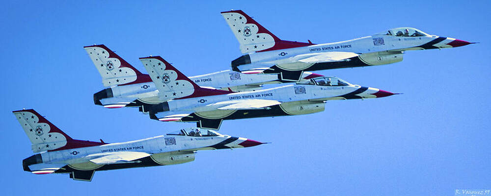 Sky Wall Art featuring the photograph The US Air Force Thunderbirds Passing By by Rene Vasquez