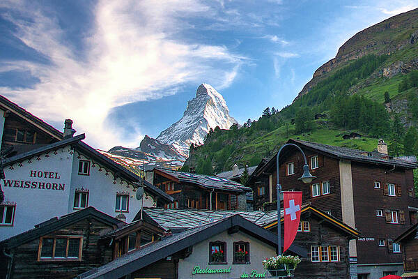 Switzerland Wall Art featuring the photograph The Village Of Zermatt, Switzerland by Matthew DeGrushe