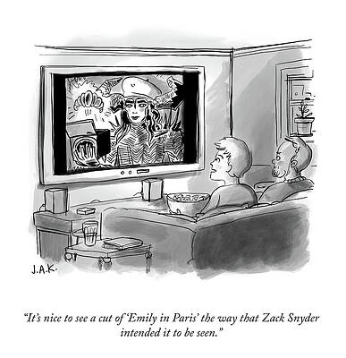 Paris Drawing - The Way Zack Snyder Intended by Jason Adam Katzenstein