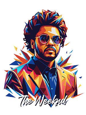 Vibrant Wall Art featuring the digital art The Weeknd #1 In WPAP Pop Art by Vector Artnesia