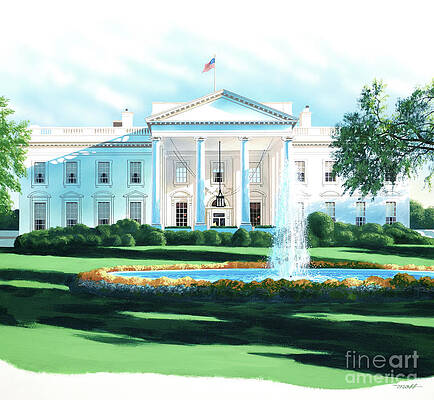 Washington Painting - The White House by Donald Moss