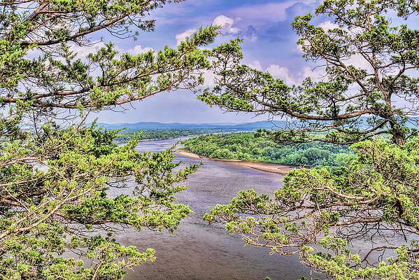 Wisconsin Wall Art featuring the photograph The Wisconsin River Through The Ferry Bluff Pines by Dale Kauzlaric