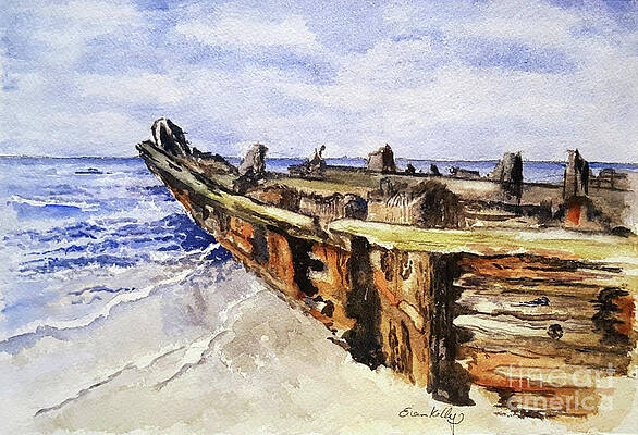 Wall Art featuring the painting The Wrecks At Reeves by Eileen Kelly