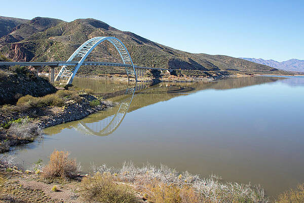Wall Art featuring the photograph Theodore Roosevelt Lake Bridge #1 by Steve Templeton