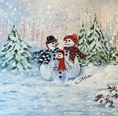 Red Painting - There's Snow Place Like Home by Juliette Becker