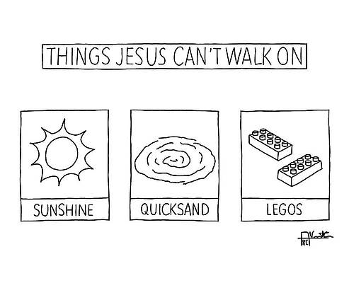 Sunshine Wall Art featuring the drawing Things Jesus Cant Walk On by Amanda Chung and Vincent Coca