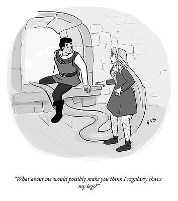 Fairy Tale Drawing - Thinking I Regularly Shave My Legs by Brooke Bourgeois