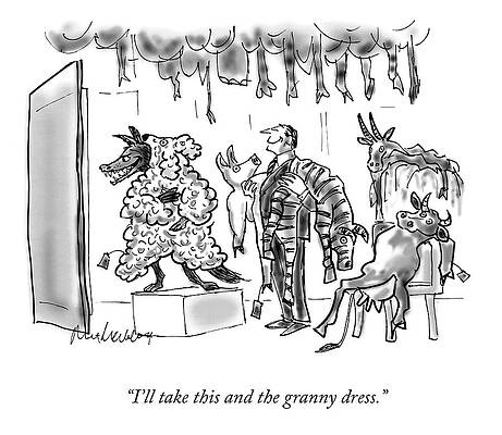 Hood Drawing - This And The Granny Dress by Mort Gerberg