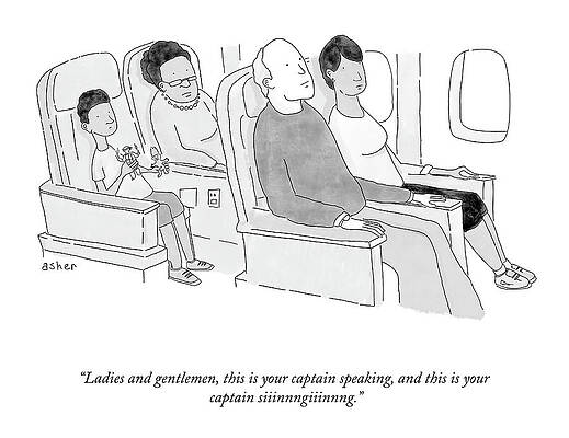 Humorous Airplane Announcement Wall Art