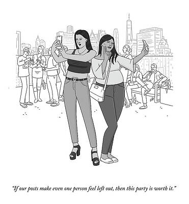 Envious Wall Art featuring the drawing This Party Is Worth It by Lila Ash