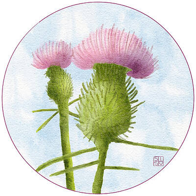 Iris Wall Art featuring the digital art Thistle by Snow Iris Studio