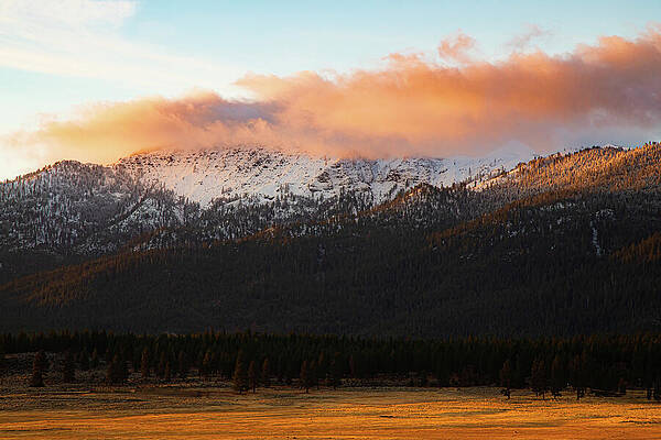 Wall Art featuring the photograph Thompson Peak Morn - Majestic Lassen County November View by Mike Lee