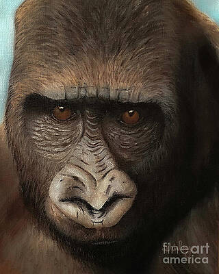Painting - Thoughtful Gorilla by Shirley Dutchkowski