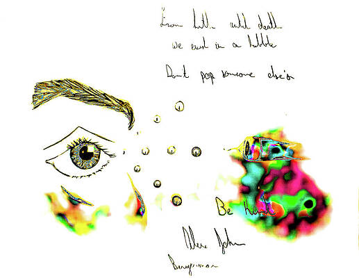 Wall Art featuring the drawing AR- Thoughts, Words, Actions, Character, Destiny by Alex John Bergerman