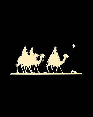 King Wall Art featuring the digital art Three Kings Nativity Scene by Flippin Sweet Gear