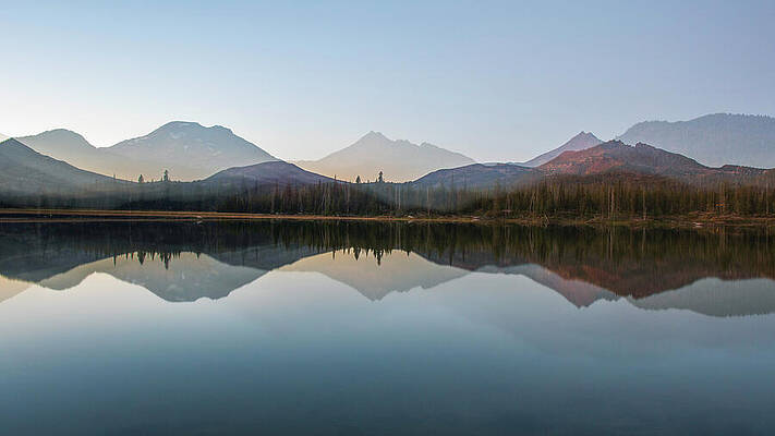 Serene Mountain Lake Reflection Wall Art