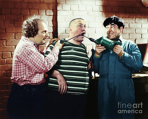 Funny Wall Art featuring the digital art Three Stooges Helping A Friend by Franchi Torres