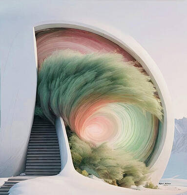 Surreal Spiral Portal Wall Art