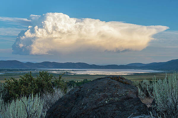 Reno Wall Art featuring the photograph Thunderstorm Over Washoe Lake by Ron Long Ltd Photography