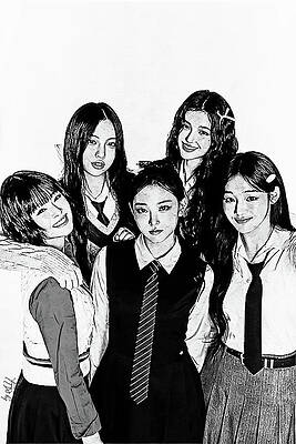 Black And White Digital Art - Tick-Tack, Illit BW by Gradify Creations